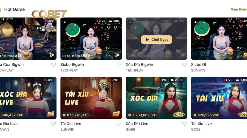 Giao Diện COBET - Tối Giản, Hiện Đại, Dễ Dùng